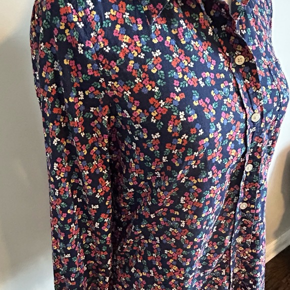 Retro Gap Floral Boyfriend Fit Button Down Women's Cotton Shirt Size S - Picture 4 of 7